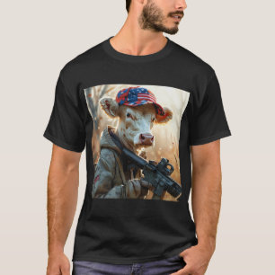 Cool MAGA Koe met Pistool en camouflage Schattige  T-shirt