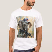Cool MAGA olifant met Pistool & Camouflage AMERICA T-shirt (Voorkant)