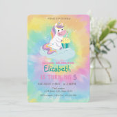 Cool Magical Unicorn Rainbow Tie Dye Birthday Kaart (Staand voorkant)