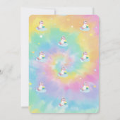 Cool Magical Unicorn Rainbow Tie Dye Birthday Kaart (Achterkant)