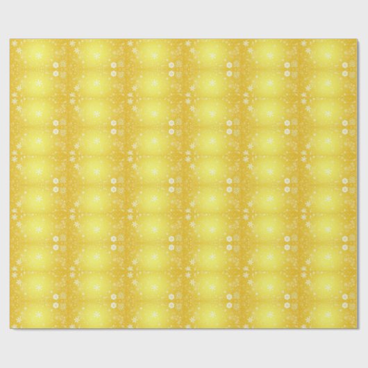 Cool Magnificant Kerstgeel Snowflake Cadeaupapier (Vlak)