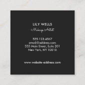 Cool Make-up Artiest Zilver Kissing Lips Zwart Vierkante Visitekaartje (Achterkant)