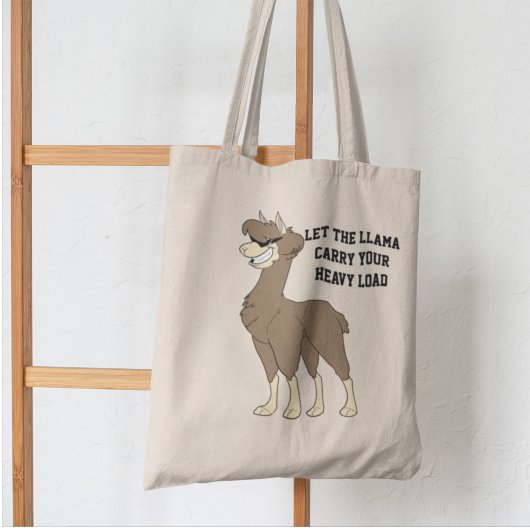Cool Male Brown Llama met zonnebrillen Grote Tote Bag