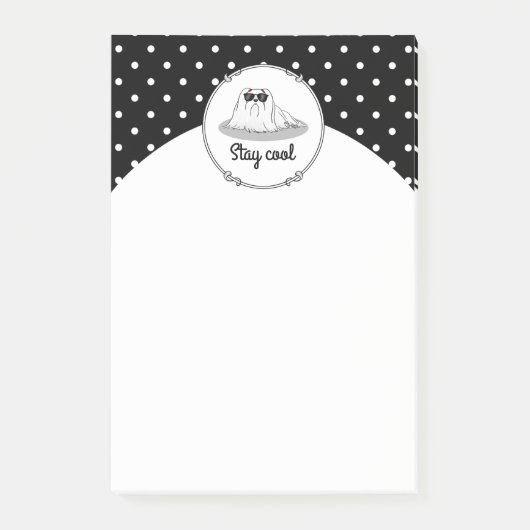 Cool Maltese hond met zonnebril Cute Funny Post-it® Notes (Voorkant)