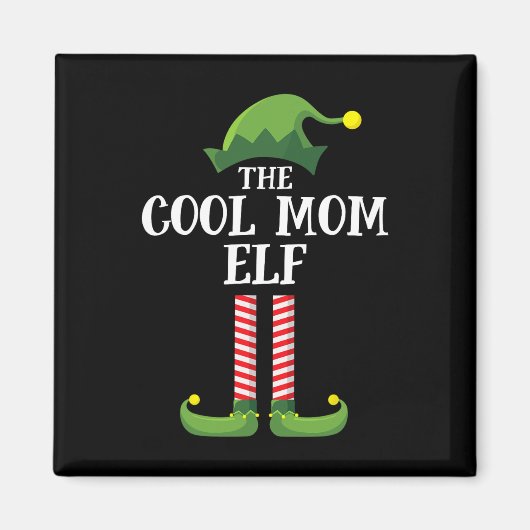 Cool mam Elf Matching Family Group kerstparty Magneet (Voorkant)