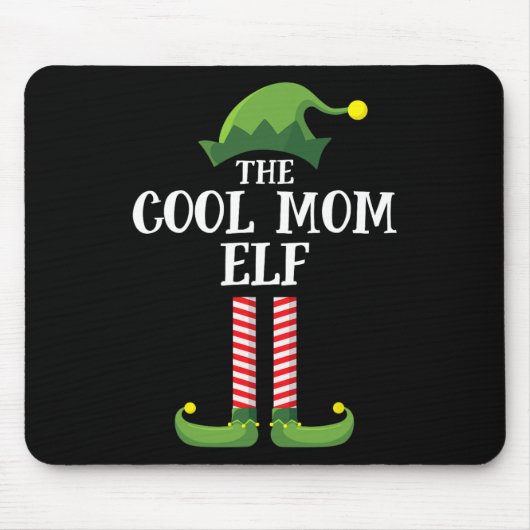 Cool mam Elf Matching Family Group kerstparty Muismat (Voorkant)