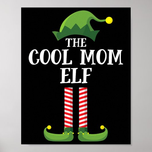 Cool mam Elf Matching Family Group kerstparty Poster (Voorkant)