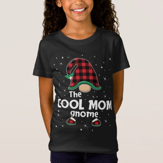 Cool mam Gnome Buffalo Pset Matching met kerstmis T-shirt (Voorkant)