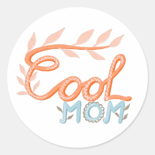 Cool Mam Hand Lettering Moeder Ronde Sticker (Voorkant)