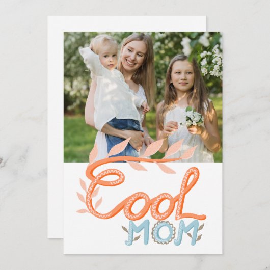 Cool mam Hand Lettering Moederdag Foto Feestdagenkaart