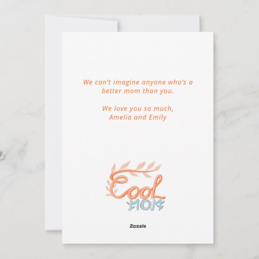 Cool mam Hand Lettering Moederdag Foto Feestdagenkaart (Achterkant)