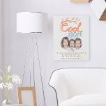 Cool mam Hand Lettering Moederdag Foto Imitatie Canvas Print<br><div class="desc">Cute Cool Mam Hand Lettering Moederdag Foto Canvas. Trendy oranje en pastelblauw handschrift. Pas het bericht,  de namen aan en voeg uw foto toe. Een lief cadeau voor een moeder voor moederdag,  verjaardag of Kerstmis.</div>