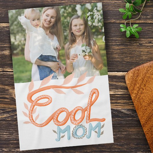 Cool mam Hand Lettering Moederdag Foto Theedoek