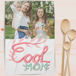 Cool mam Hand Lettering Moederdag Foto Theedoek