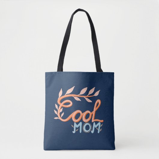 Cool Mam Hand Lettering Navy Blue Moederdag Tote Bag (Voorkant)
