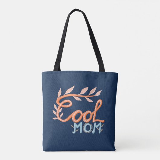 Cool Mam Hand Lettering Navy Blue Moederdag Tote Bag (Achterkant)