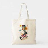 Cool Mam Op Rode Fiets - Moederdag Tote Bag (Achterkant)