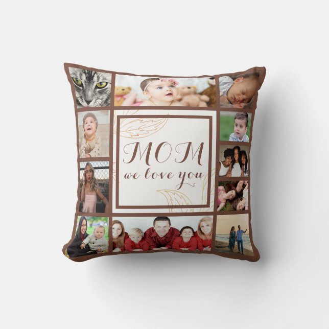Cool mam We houden van je Foto Collage Sierkussen (Voorkant)