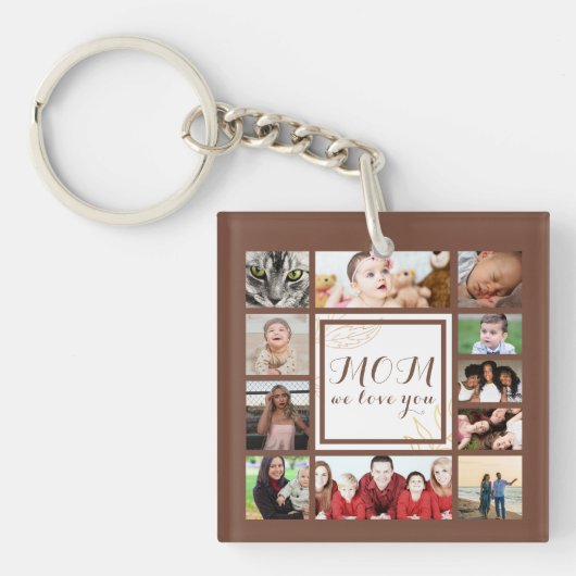 Cool Mam We houden van je Foto Collage Sleutelhang Sleutelhanger (voorkant)