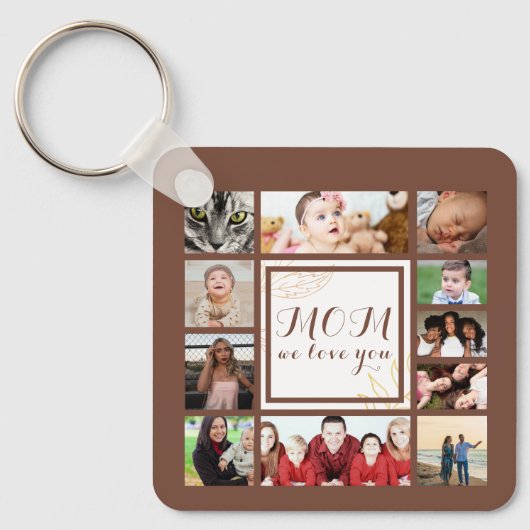 Cool Mam We houden van je foto Collage Sleutelhanger (Voorkant)