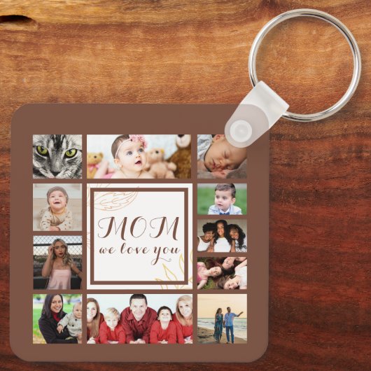 Cool Mam We houden van je foto Collage Sleutelhanger (Achterkant)