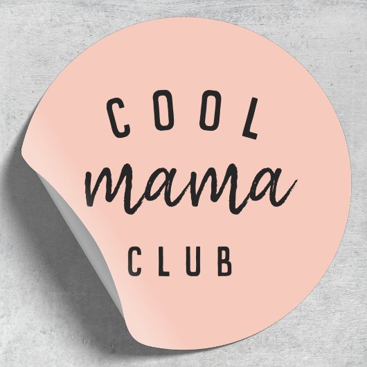 Cool Mama Club | Moderne perachy roze Moederdag Ronde Sticker