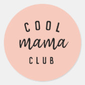 Cool Mama Club | Moderne perachy roze Moederdag Ronde Sticker (Voorkant)
