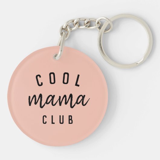 Cool Mama Club | Moderne perachy roze Moederdag Sleutelhanger (Achterkant)