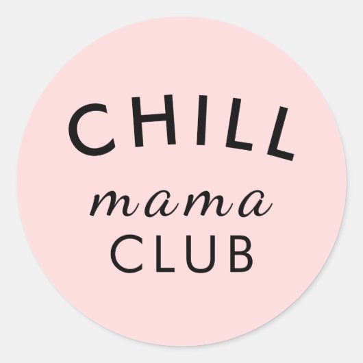 Cool Mama Club Perzik Roze Sticker (Voorkant)