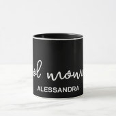 Cool mama monogram zwart wit typografie eenvoudig mok (Midden)