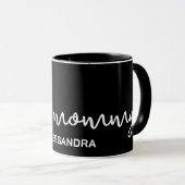 Cool mama monogram zwart wit typografie eenvoudig mok (Voorkant rechts)
