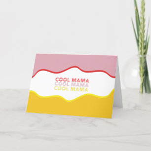 'Cool Mama' retro golven felgekleurd Feestdagen Kaart