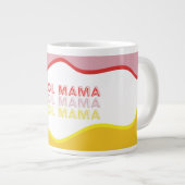 'Cool Mama' retro golven felgekleurd Grote Koffiekop (Voorkant rechts)
