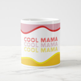 'Cool Mama' retro golven felgekleurd Grote Koffiekop