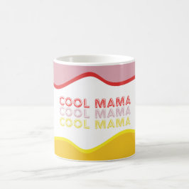 'Cool Mama' retro golven felgekleurd Koffiemok