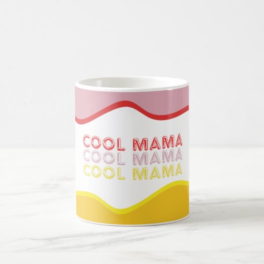 'Cool Mama' retro golven felgekleurd Koffiemok (Center)