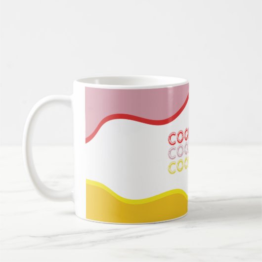 'Cool Mama' retro golven felgekleurd Koffiemok (Links)