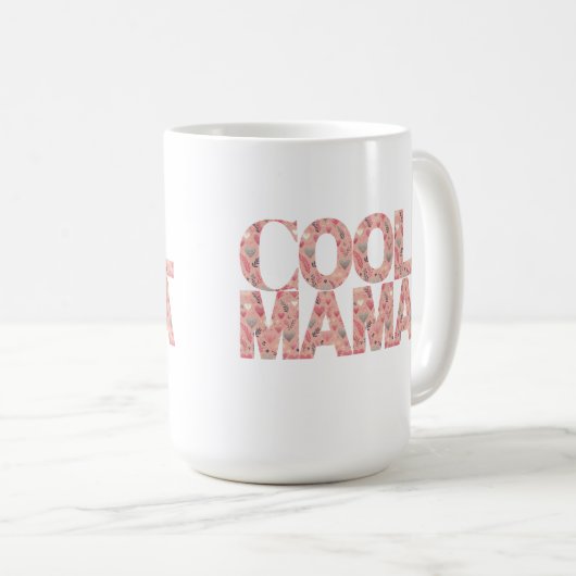 Cool Mama Typography Hearts Koffiemok (Voorkant rechts)
