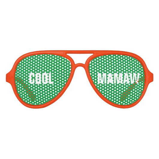 Cool Mamaw Grandma Funny Playful Aviator Zonnebril (Voorkant)