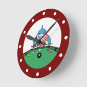 Cool Man Cave Pool Shark Wall Clocks Ronde Klok (Hoek)
