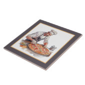 Cool man maken pizza home business crafting tegeltje (Zijkant)