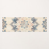 Cool Mandala Blush Roze Boho Script Naam  Yogamat (Achterkant (horizontaal))