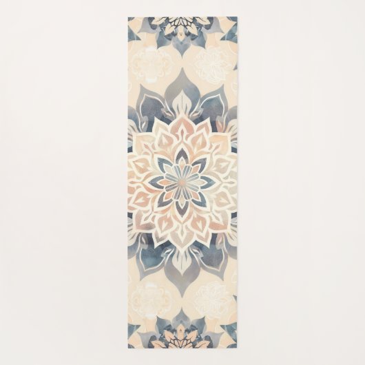Cool Mandala Blush Roze Boho Script Naam  Yogamat (Achterkant)