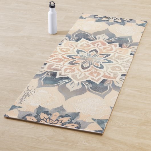 Cool Mandala Blush Roze Boho Script Naam  Yogamat (In situ)