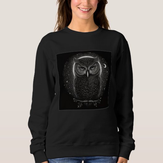 Cool Mandala Owl Illustration Unique Big Eyes Wome Trui (Voorkant)