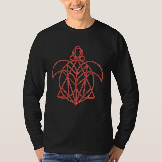Cool Mandala Sacred Geometry Turtle T-shirt (Voorkant)