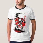 Cool Manga Robot Skeleton T-shirt (Voorkant)