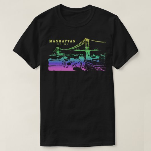 Cool Manhattan illustratie met levendige kleuren T-shirt (Design voorkant)