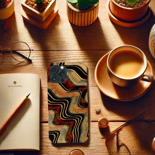 Cool Mannelijk Abstract Modern Unique Brown Case-Mate iPhone Case