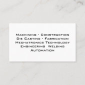 Cool mannelijke constructie Visitekaartjes (Achterkant)